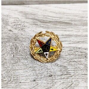 Masonic Goldtone Enamel PIN EASTERN STAR 50 Year